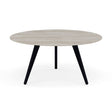 Manutti Torsa Table ø148cm Teak Brushed Scuro (HFTN) Céramique Travertin Crema 12mm (5K74) 