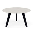 Manutti Torsa Table ø60cm h:35cm Teak Brushed Scuro (HFTN) Céramique Speckled Sand 12mm (5K73) 