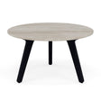 Manutti Torsa Table ø60cm h:35cm Teak Brushed Scuro (HFTN) Céramique Travertin Crema 12mm (5K74) 
