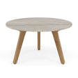 Manutti Torsa Table ø60cm h:35cm Teak Natural (HFTK) Céramique Travertin Crema 12mm (5K74) 