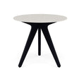 Manutti Torsa Table ø80cm Teak Brushed Scuro (HFTN) Céramique Speckled Sand 12mm (5K73) 