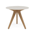 Manutti Torsa Table ø80cm Teak Natural (HFTK) Céramique Speckled Sand 12mm (5K73) 