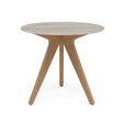Manutti Torsa Table ø80cm Teak Natural (HFTK) Céramique Travertin Crema 12mm (5K74) 