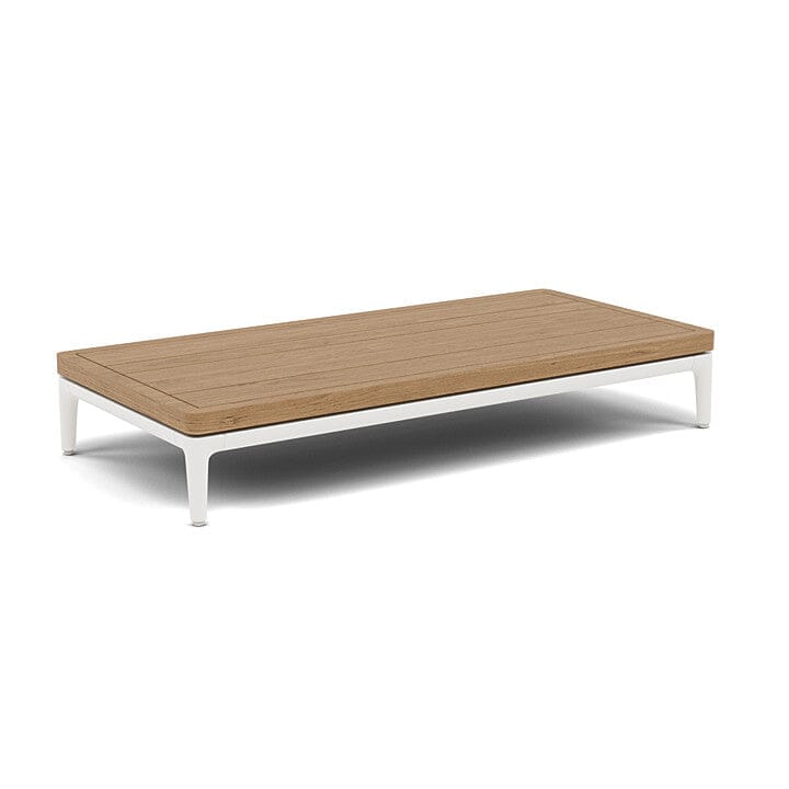 Manutti Zendo Sense Coffee Table 96x46cm h:15cm White AF08 Teak Slates 2H43 