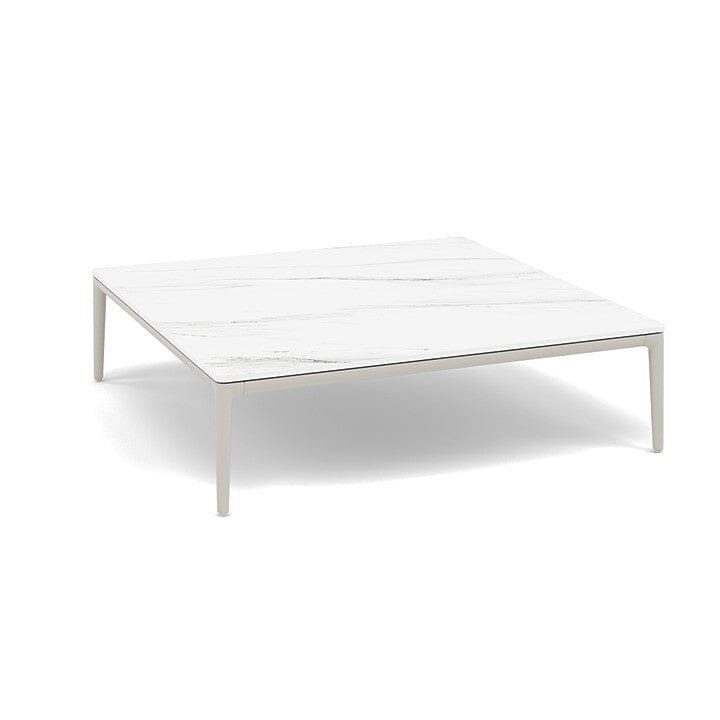 Manutti Zendo Sense Outdoor Coffee Table 96x96cm h:25cm Flint AF13 Ceramic Marble White 12mm 5K58 
