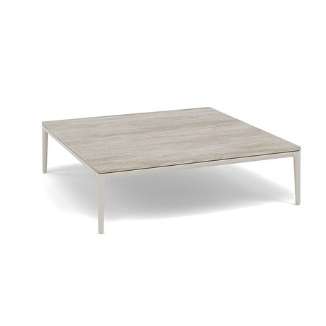 Manutti Zendo Sense Outdoor Coffee Table 96x96cm h:25cm Flint AF13 Ceramic Travertin Crema 12mm 5K74 