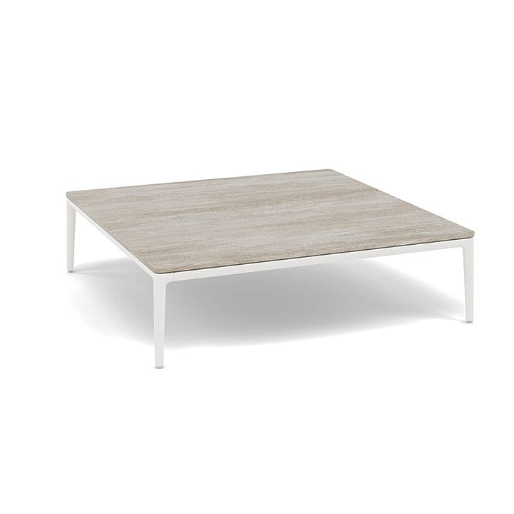Manutti Zendo Sense Outdoor Coffee Table 96x96cm h:25cm White AF08 Ceramic Travertin Crema 12mm 5K74 