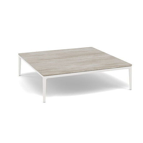 Manutti Zendo Sense Outdoor Coffee Table 96x96cm h:25cm White AF08 Ceramic Travertin Crema 12mm 5K74 