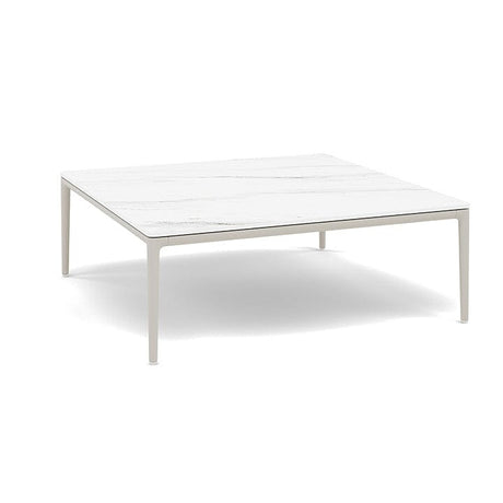 Manutti Zendo Sense Outdoor Coffee Table 96x96cm h:35cm Flint AF13 Ceramic Marble White 12mm 5K58 