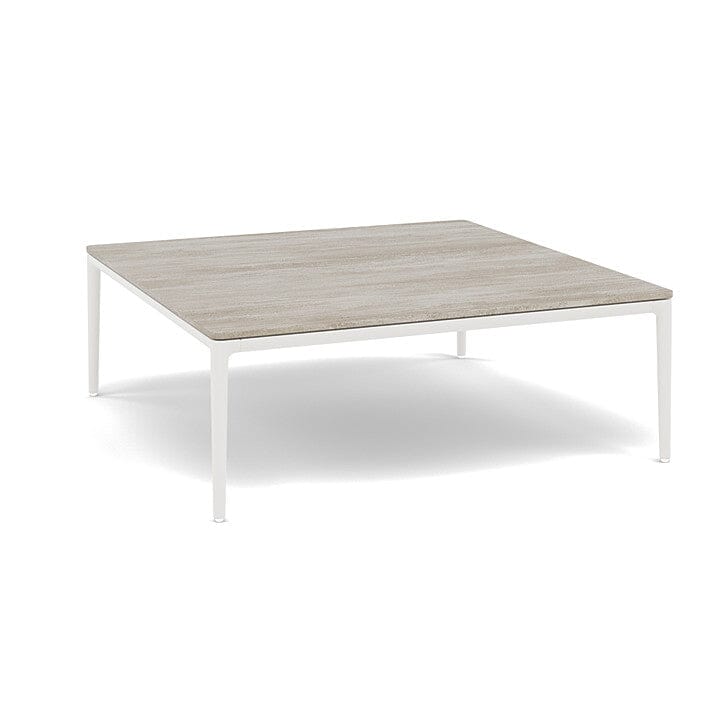 Manutti Zendo Sense Outdoor Coffee Table 96x96cm h:35cm White AF08 Ceramic Travertin Crema 12mm 5K74 