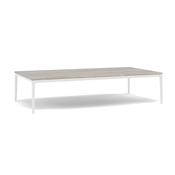 Manutti Zendo Sense Outdoor Side Table 150x80cm h:35cm White AF08 Ceramic Travertin Crema 12mm 5K74 