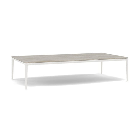 Manutti Zendo Sense Outdoor Side Table 150x80cm h:35cm White AF08 Ceramic Travertin Crema 12mm 5K74 