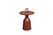 Mindo 104 Table basse Ø40cm avec poignée et plateau amovible Terracotta Red 