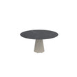 Royal Botania Conix Table ronde Ø160cm Dining Pied Béton Plateau Céramique Nero Marquina NM Desert Concrete D 