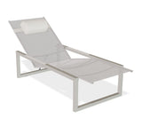 Royal Botania Ninix NNX195T Chaise longue Lounger Laqué Pebble PB - Toile Pearl Grey PG 