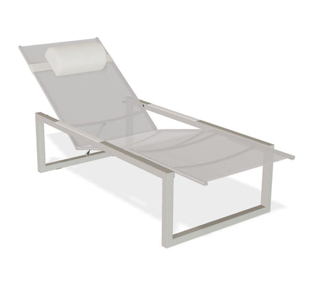Royal Botania Ninix NNX195T Chaise longue Lounger Laqué Pebble PB - Toile Pearl Grey PG 