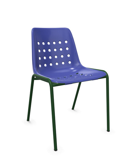 Schaffner Bermuda Chaise empilable Bleu 53 Vert Sapin 66 