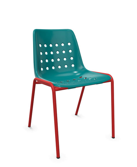 Schaffner Bermuda Chaise empilable Bleu Kali 56 Rouge 30 
