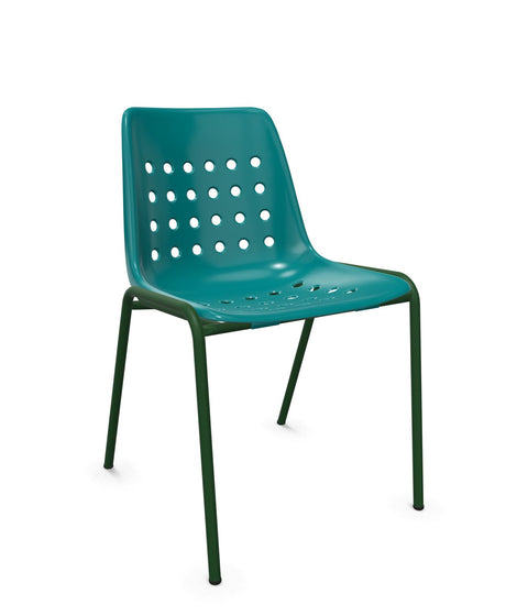Schaffner Bermuda Chaise empilable Bleu Kali 56 Vert Sapin 66 