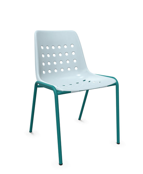 Schaffner Bermuda Chaise empilable Bleu Pastel 51 Bleu Kali 56 