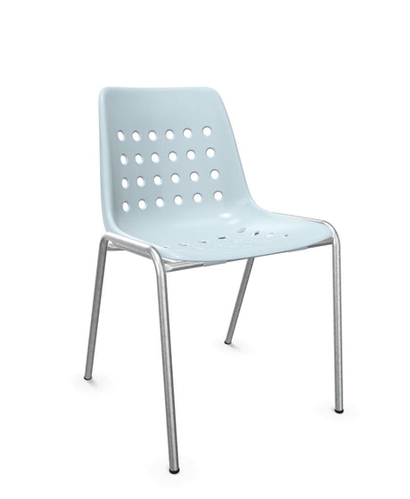 Schaffner Bermuda Chaise empilable Bleu Pastel 51 Galvanisé à chaud 02 