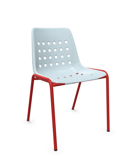 Schaffner Bermuda Chaise empilable Bleu Pastel 51 Rouge 30 