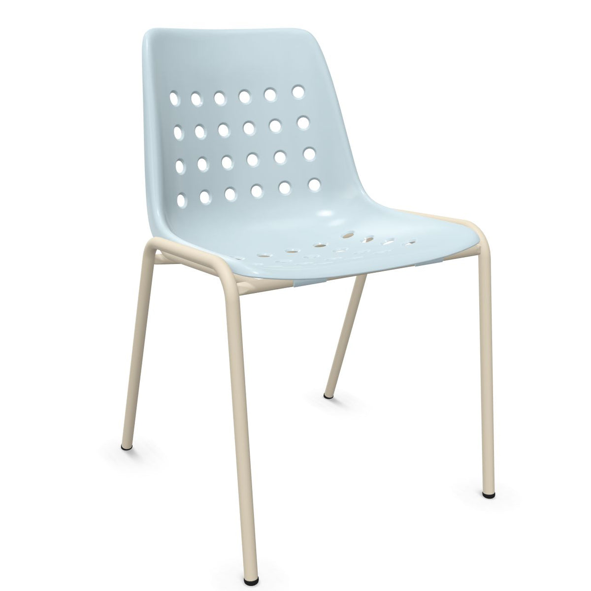 Schaffner Bermuda Chaise empilable Bleu Pastel 51 Sable Pastel 15 