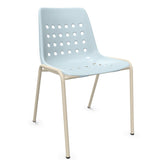 Schaffner Bermuda Chaise empilable Bleu Pastel 51 Sable Pastel 15 