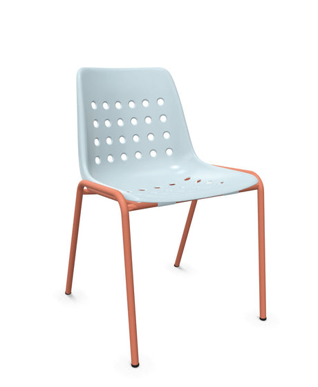 Schaffner Bermuda Chaise empilable Bleu Pastel 51 Terracotta 84 