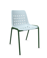 Schaffner Bermuda Chaise empilable Bleu Pastel 51 Vert Sapin 66 