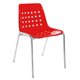 Schaffner Bermuda chaise empilable GALAXUS Galvanisé à chaud 02 Rouge 30 