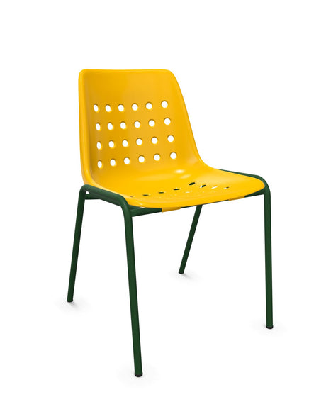 Schaffner Bermuda Chaise empilable Jaune 11 Vert Sapin 66 