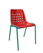 Schaffner Bermuda Chaise empilable Rouge 30 Bleu Kali 56 