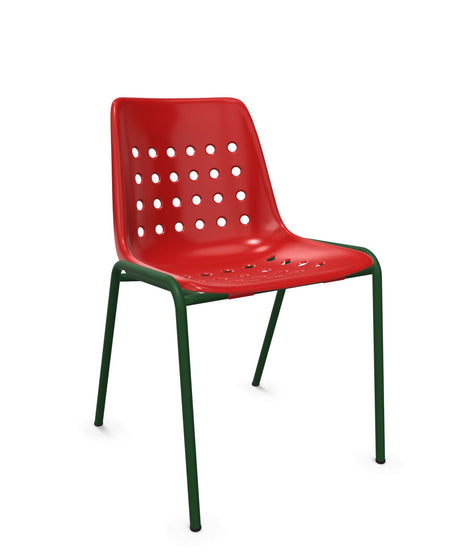Schaffner Bermuda Chaise empilable Rouge 30 Vert Sapin 66 