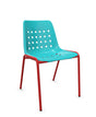 Schaffner Bermuda Chaise empilable Turquoise 58 Rouge 30 
