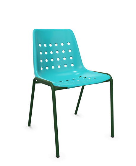 Schaffner Bermuda Chaise empilable Turquoise 58 Vert Sapin 66 