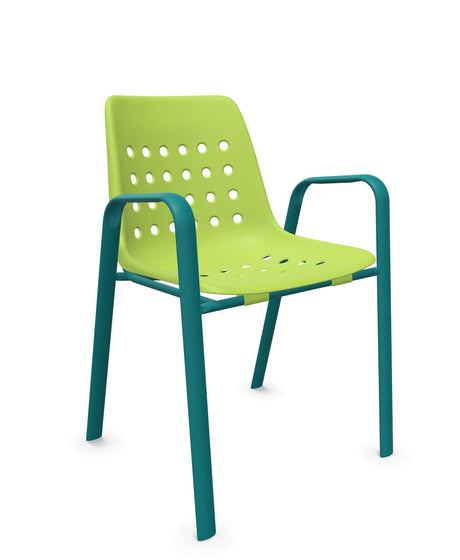 Schaffner Bermuda Fauteuil repas avec accoudoirs tubes ovales 