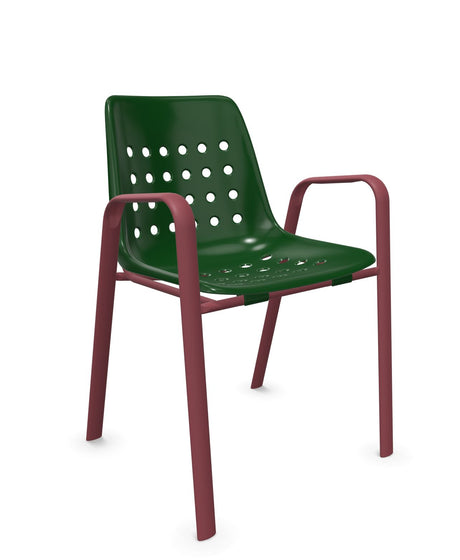 Schaffner Bermuda Fauteuil repas avec accoudoirs tubes ovales 
