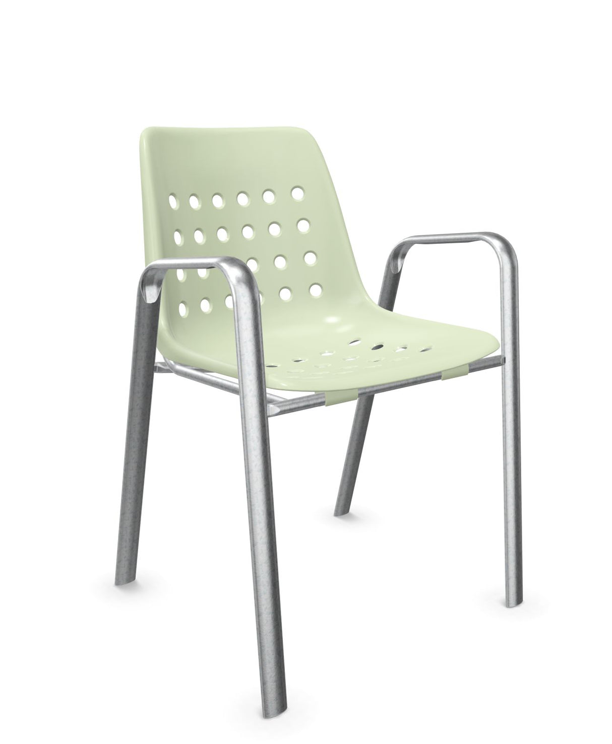 Schaffner Bermuda Fauteuil repas avec accoudoirs tubes ovales 