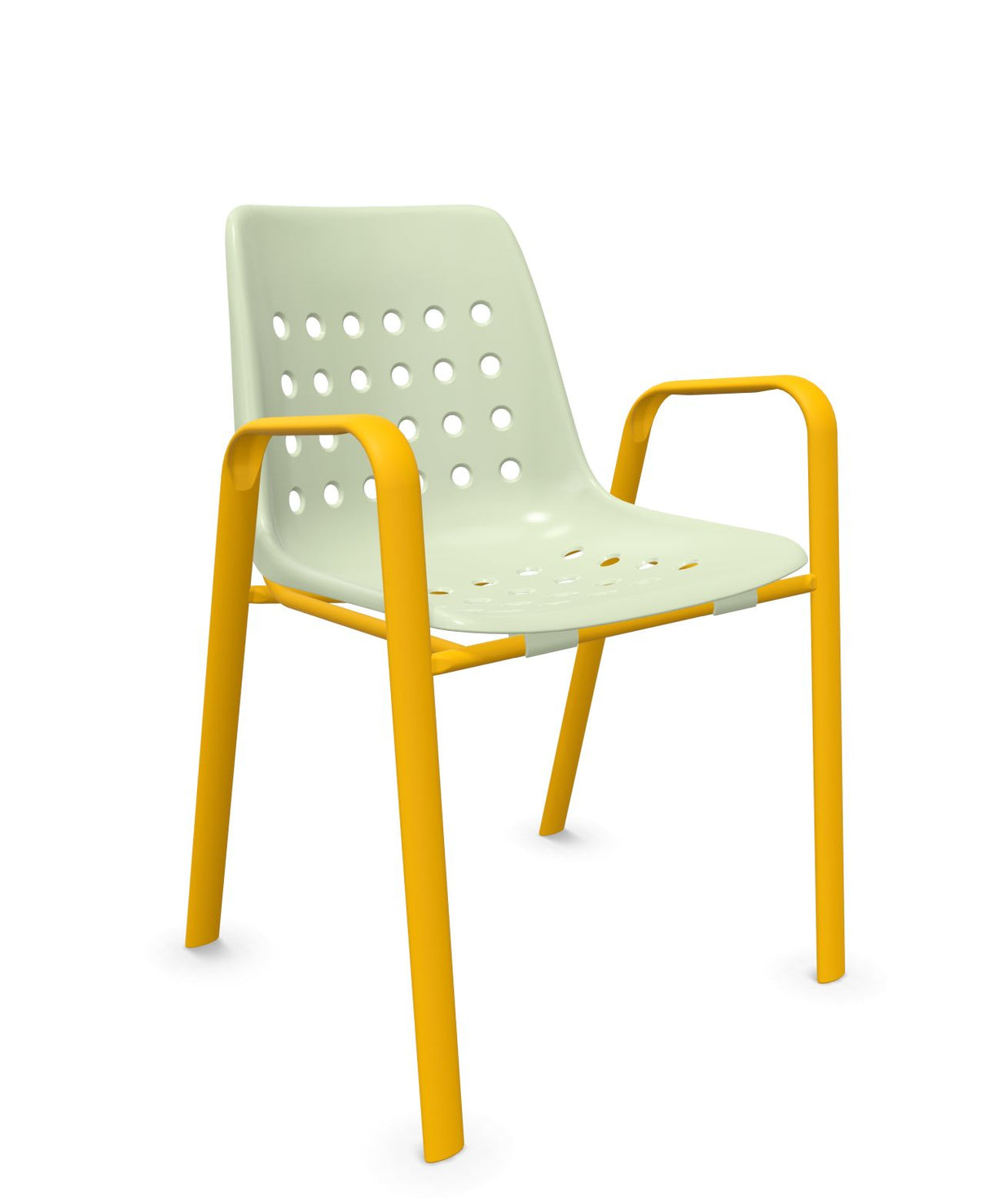 Schaffner Bermuda Fauteuil repas avec accoudoirs tubes ovales 