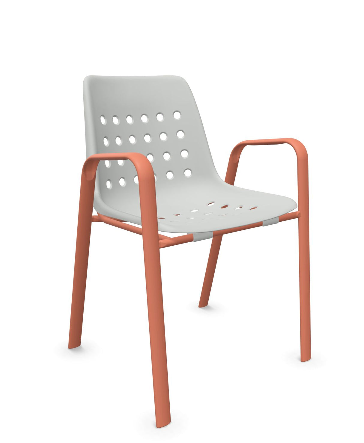 Schaffner Bermuda Fauteuil repas avec accoudoirs tubes ovales 