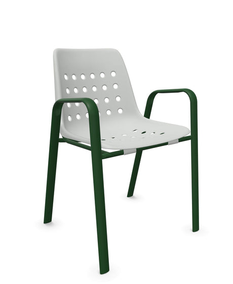 Schaffner Bermuda Fauteuil repas avec accoudoirs tubes ovales 