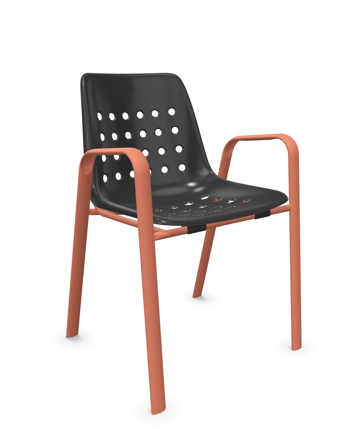 Schaffner Bermuda Fauteuil repas avec accoudoirs tubes ovales 