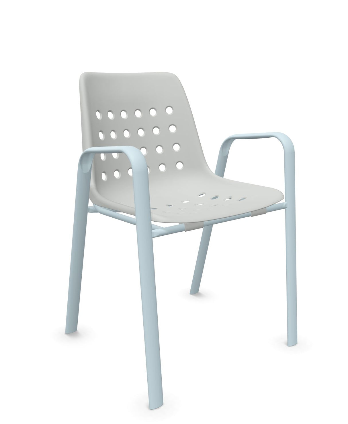 Schaffner Bermuda Fauteuil repas avec accoudoirs tubes ovales 