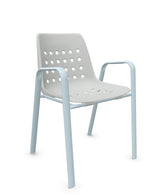 Schaffner Bermuda Fauteuil repas avec accoudoirs tubes ovales 