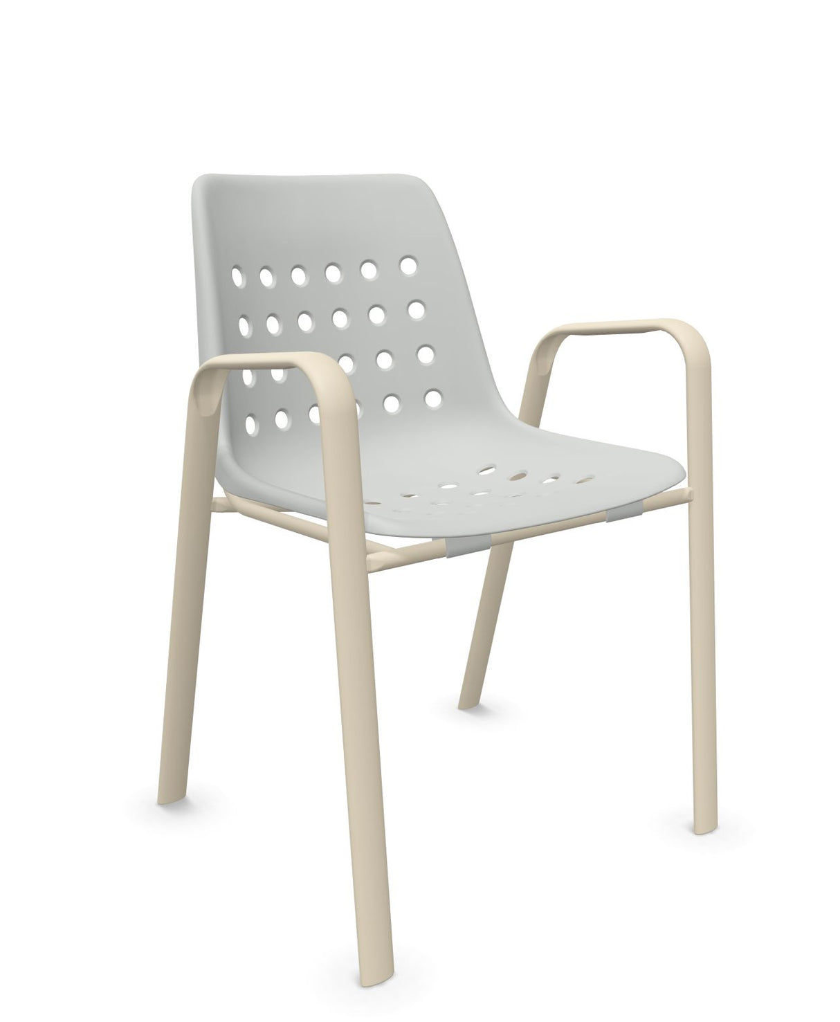 Schaffner Bermuda Fauteuil repas avec accoudoirs tubes ovales 