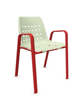Schaffner Bermuda Fauteuil repas avec accoudoirs tubes ovales 