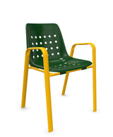 Schaffner Bermuda Fauteuil repas avec accoudoirs tubes ovales 