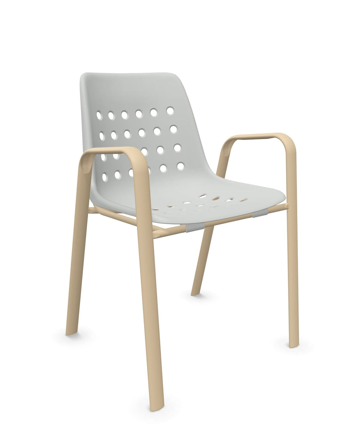 Schaffner Bermuda Fauteuil repas avec accoudoirs tubes ovales 