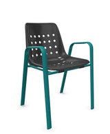 Schaffner Bermuda Fauteuil repas avec accoudoirs tubes ovales 